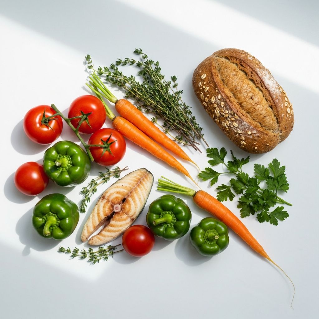 Balanced meal with fresh ingredients